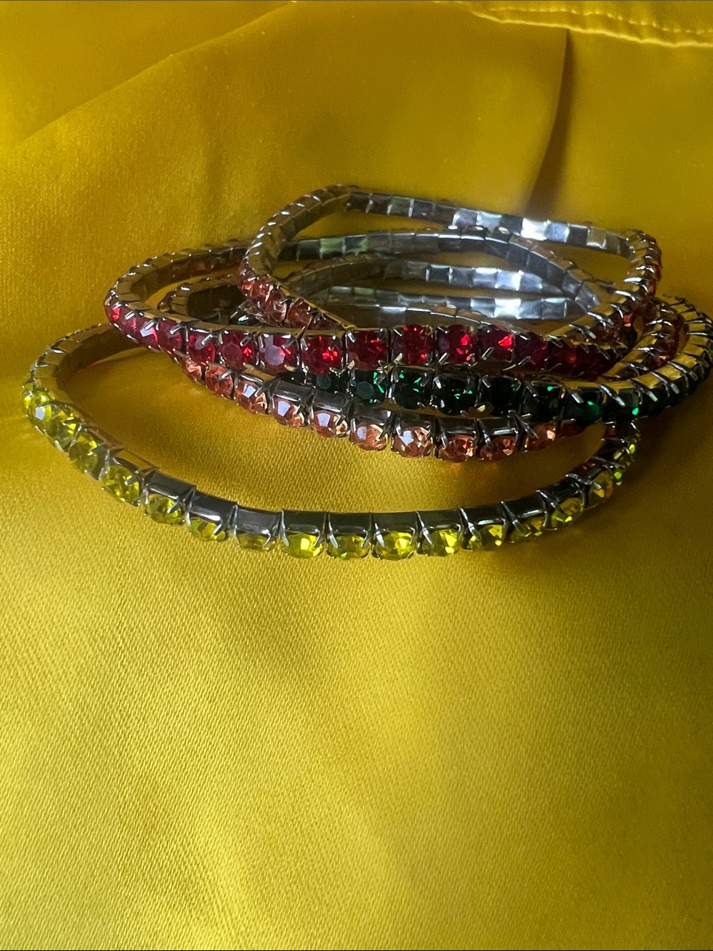 Multicolor Crystal Stretch Bracelet Set - Women Jewelry